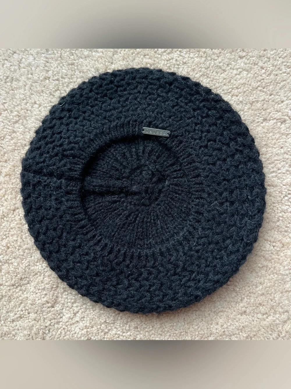 Lauren Ralph Lauren Women’s Black Beanie Winter Hat - Acrylic/Wool/Alpaca -VGUC